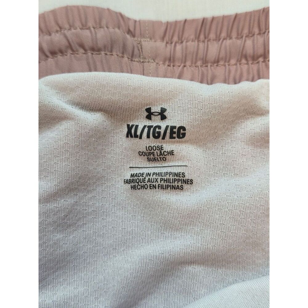 Under Armour Fly-By 2.0 Women's XL Running Shorts Dusty Rose Pink Loose - Picture 3 of 4